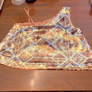 🔥Free People🔥Sequin One-Shoulder Crop Top